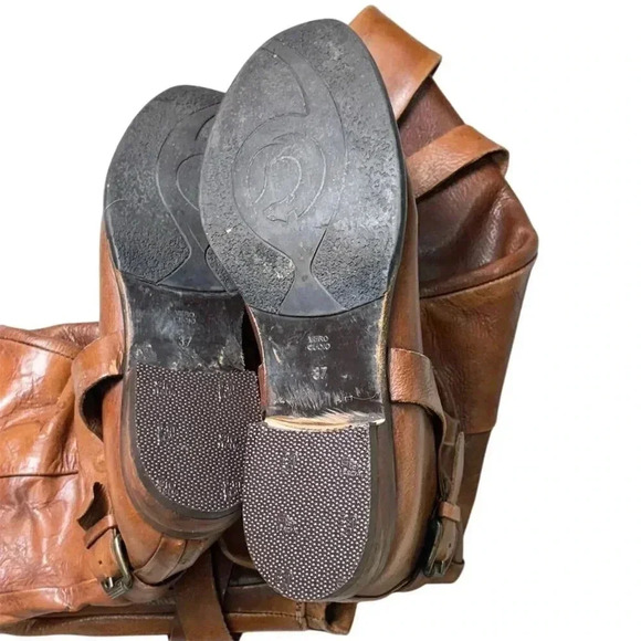 Francesco Morichetti Women's Brown Leather Riding Boots Size EU 37 - Picture 9 of 12